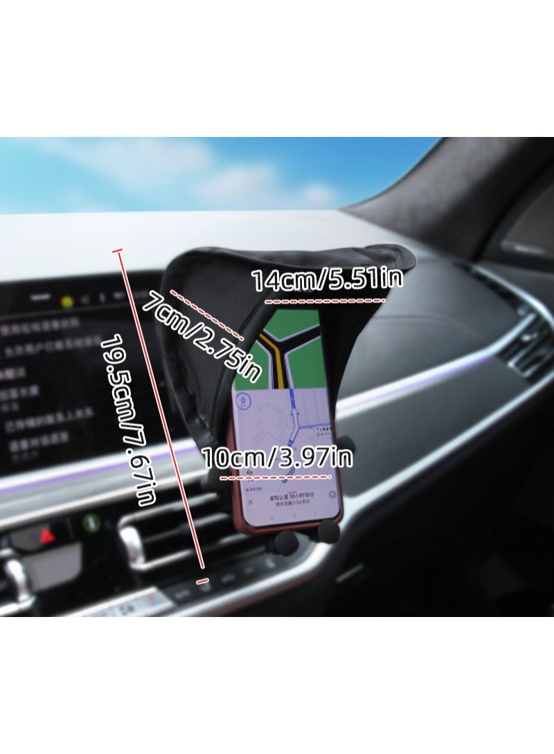 Car mobilephone sunshade, cellphone holder, sun visor, sun protection cover, significantly reduces reflections, improves visibility, foldable smartphone sunshade, prevents phone from overheating (black) 1pc - Image 3